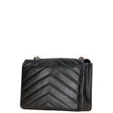シャネル シェブロン ココマーク チェーン ショルダーバッグ ブラック キャビアスキン レディース CHANEL 【中古】
